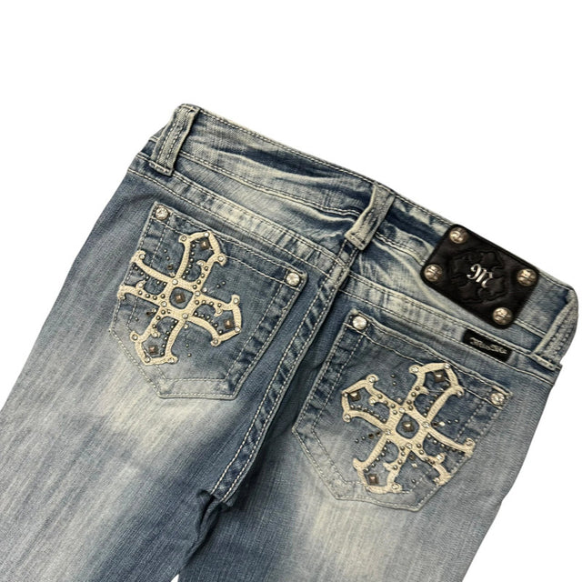 Miss me flared/bootcut low waist women designer jeans(w28)