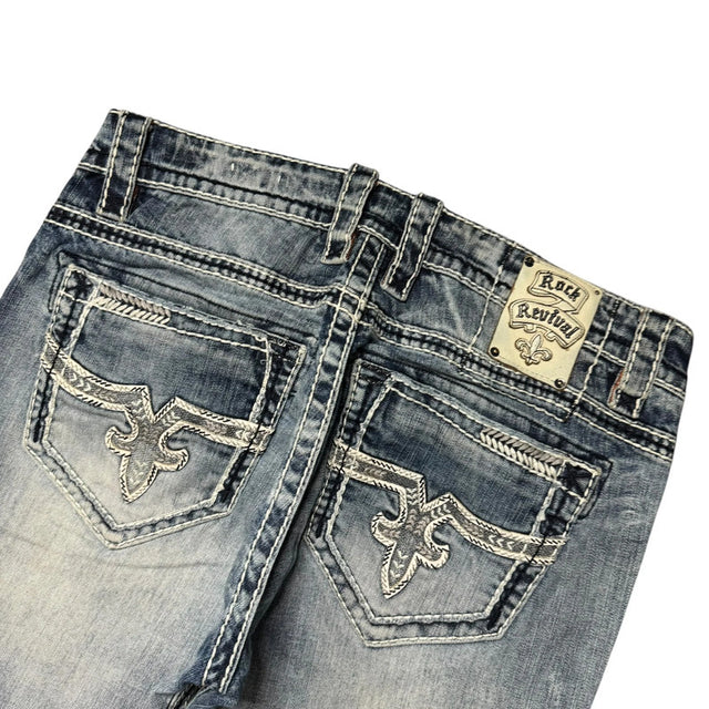 Rock Revival baggy unisex designer jeans(w36)