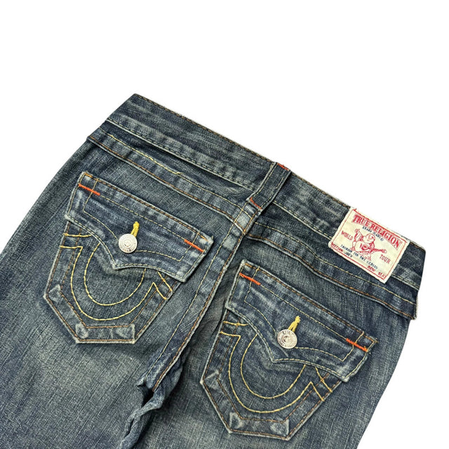 True Religion flared low waist women designer jeans(w25)