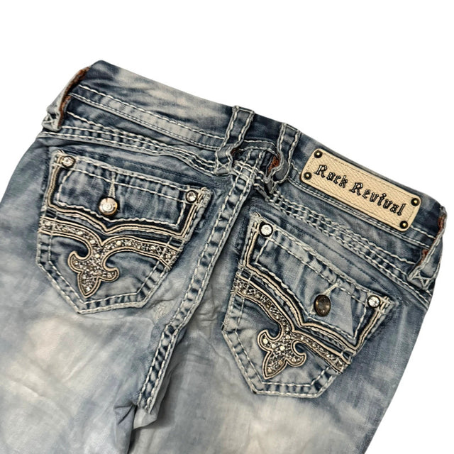 Rock Revival flared/bootcut low waist women designer jeans(w25)