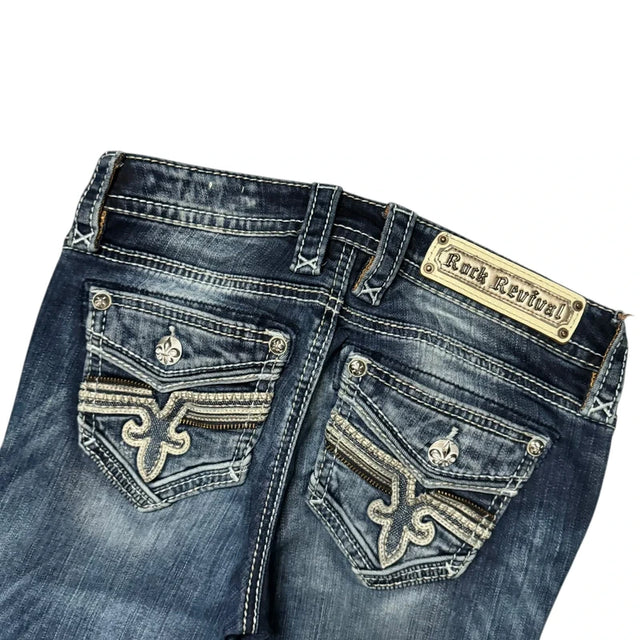 Rock Revival straight leg low waist women designer Jeans(w26)