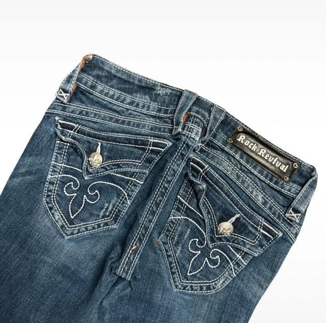 Rock Revival flared/bootcut low waist women designer jeans(w26)