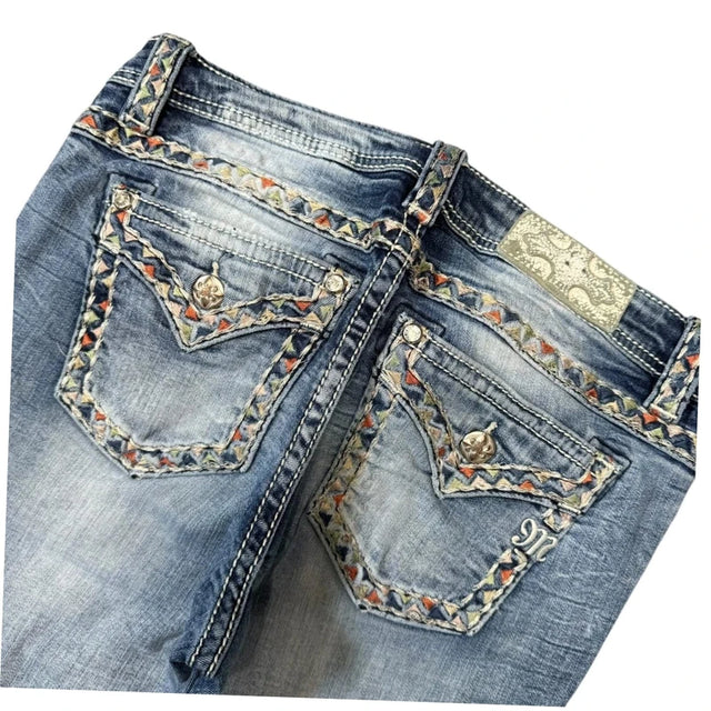 Miss me straight leg mid Rise women designer jeans(w29)