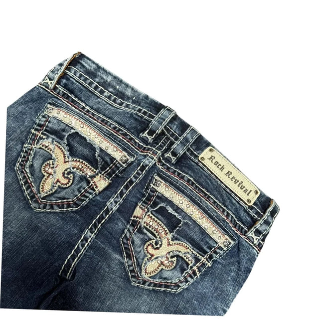 Rock Revival straight leg women designer Jeans(w27)