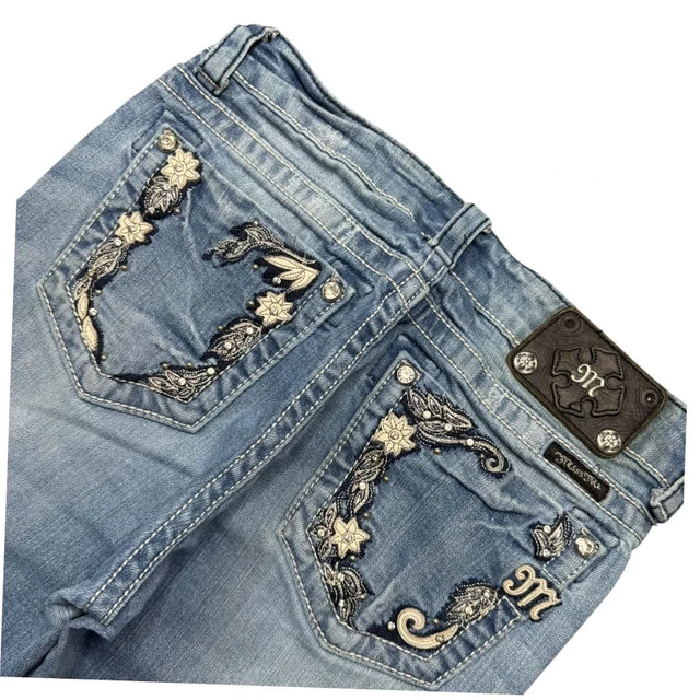 Miss me straight leg low waist women designer jeans(w27)