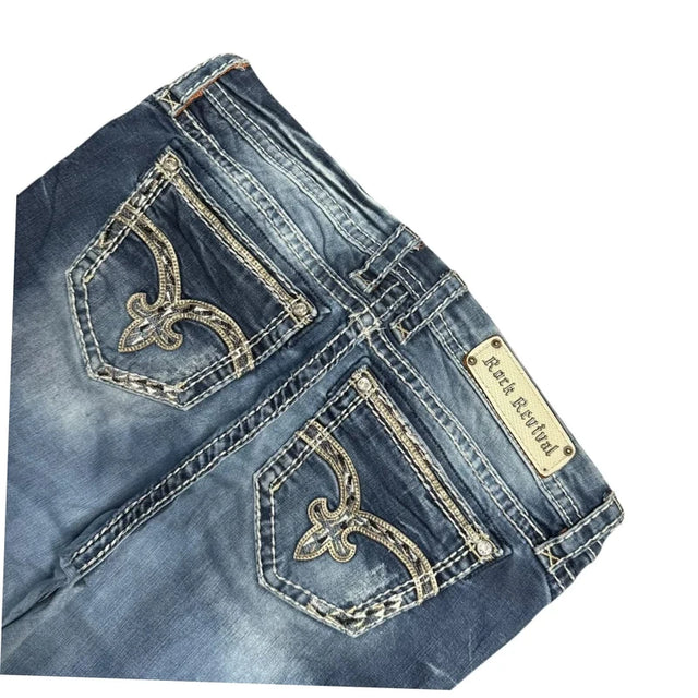 Rock Revival flared/bootcut mid Rise women designer jeans (w30)