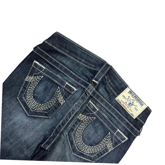 True Religion straight leg low waist women designer jeans(w24)