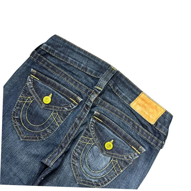 True Religion straight leg low waist women designer jeans(w26)