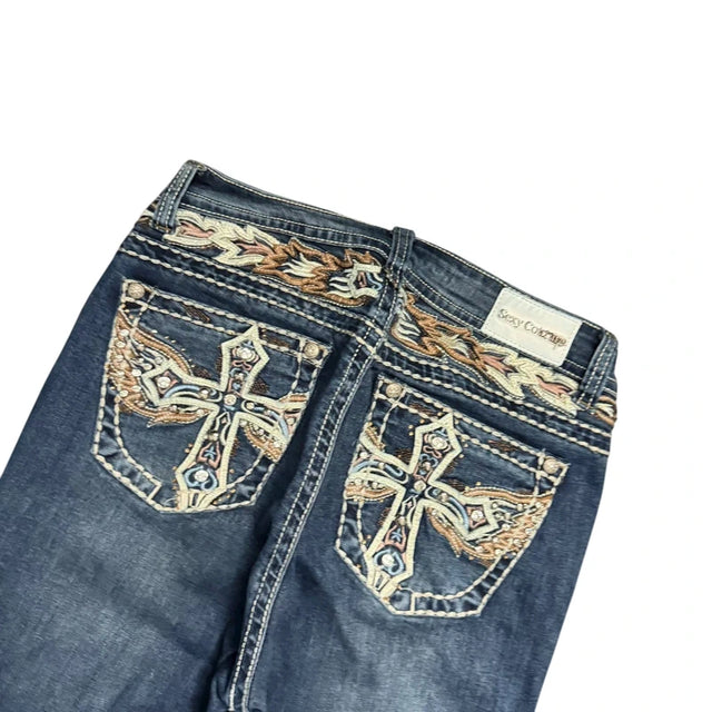 Miss me Style low waist flared/bootcut low waist women designer Jeans(w27)