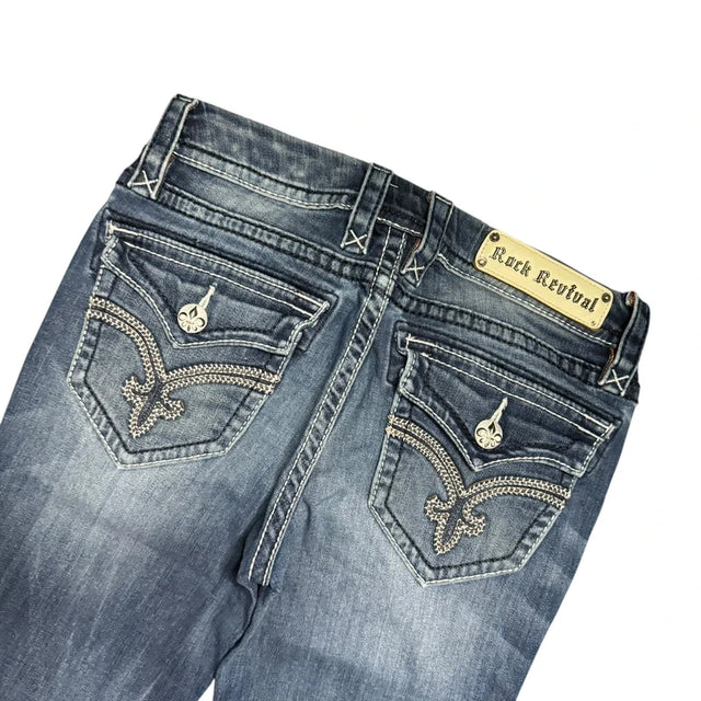 Rock Revival flared/bootcut low waist women designer Jeans(w28)