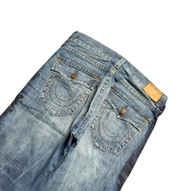 True Religion baggy/straight leg unisex designer jeans(w32)
