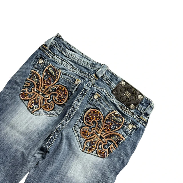 Miss me flared/bootcut low waist women designer jeans(w28)