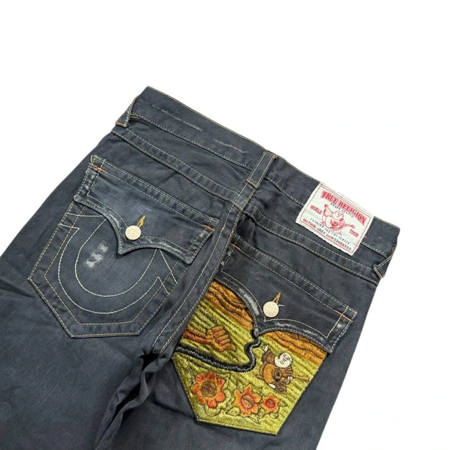 True Religion baggy bootcut unisex designer Jeans(w32)