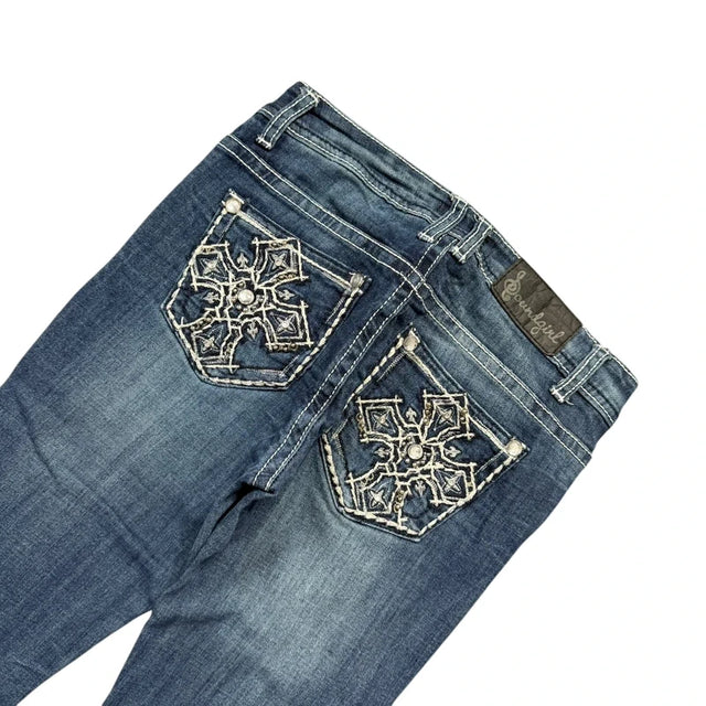 Soundgirl flared/bootcut low waist women designer jeans(w27)