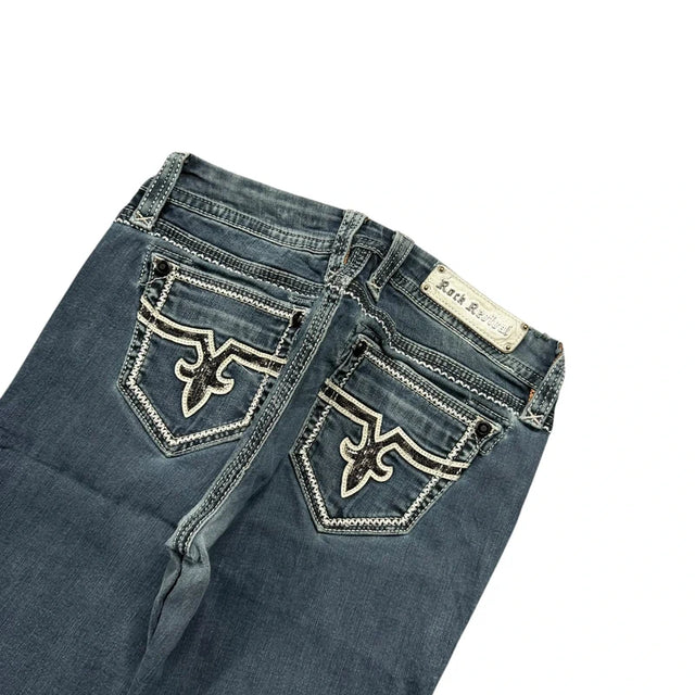 Rock Revival bootcut low waist women designer jeans(w30)