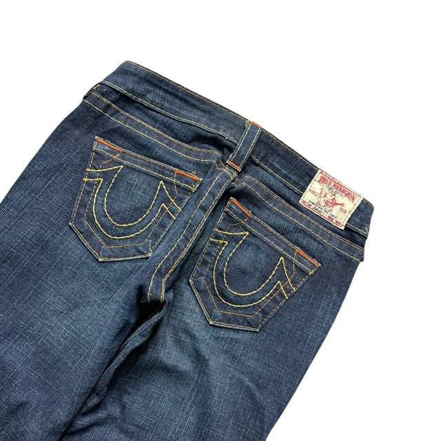 True Religion straight leg low waist women designer jeans(w26)