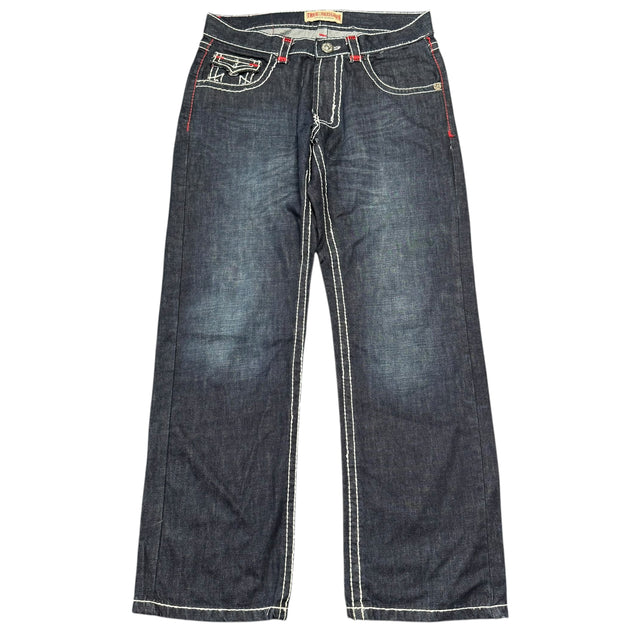 True Religion baggy/straight leg unisex designer Jeans(w34)