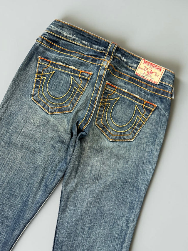 True Religion straight leg low waist women designer jeans(w24)