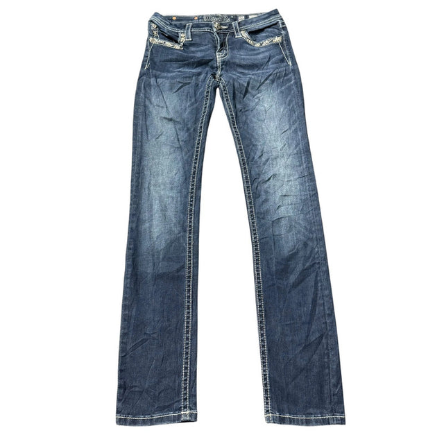 miss me straight leg/slim stretch designer women jeans (w26)