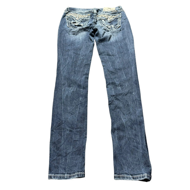 miss me straight/slim stretch low waist designer women jeans (w28)