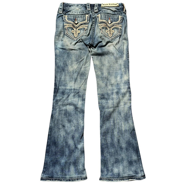 rock revival flared/bootcut low waist designer women jeans (w26)