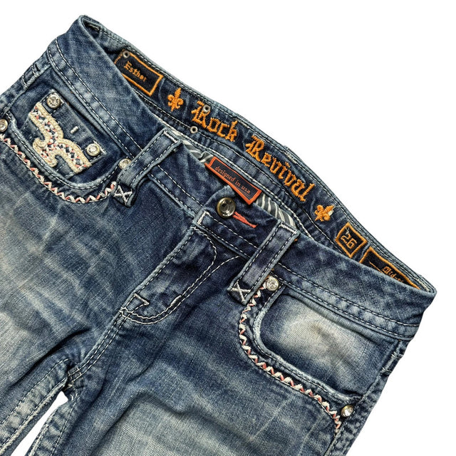 rock revival flared/bootcut low waist designer women jeans (w26)