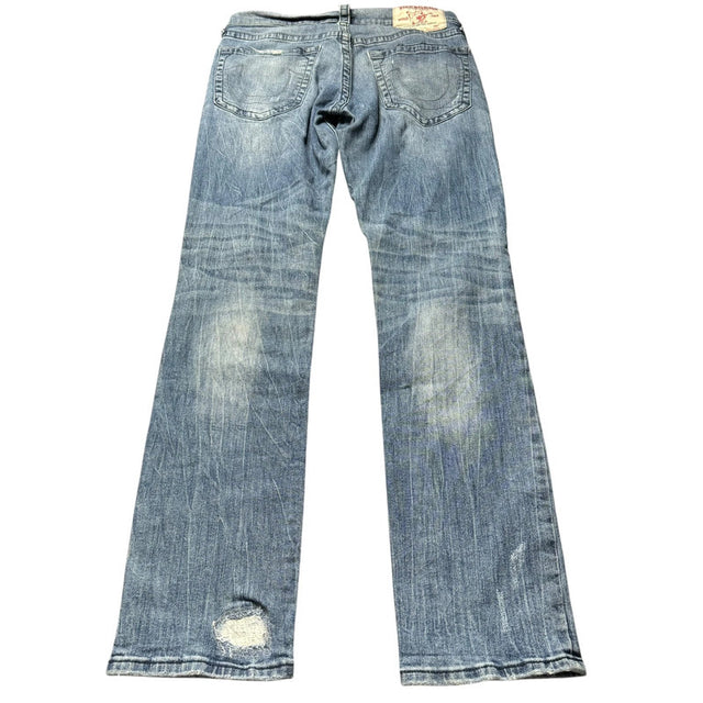 true religion straight leg/slim low waist designer women jeans (w30)