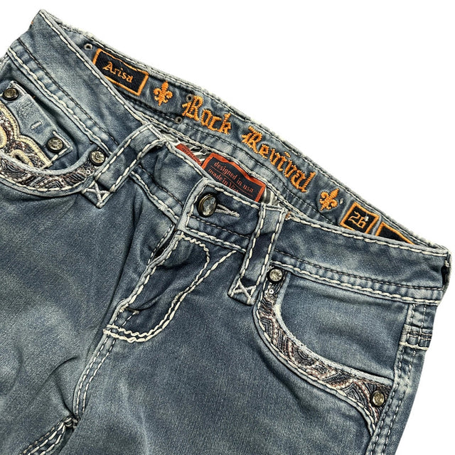 rock revival straight/slim low waist women designer jeans(w26)