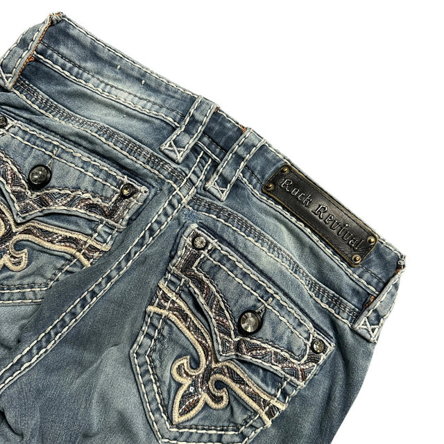 rock revival straight/slim low waist women designer jeans(w26)