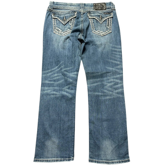 Miss me baggy/straight leg low waist women designer jeans(w32)