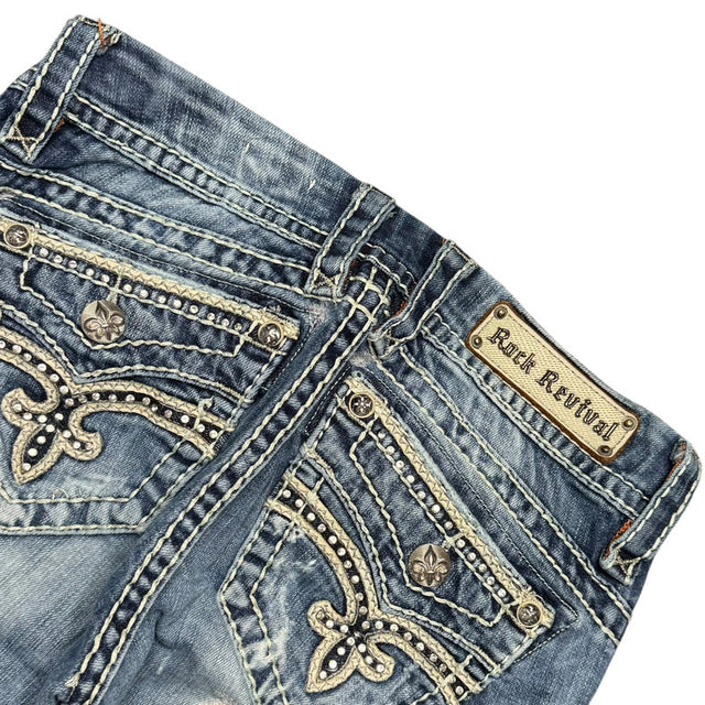 Rock Revival Straight leg low waist women designer jeans(w28)