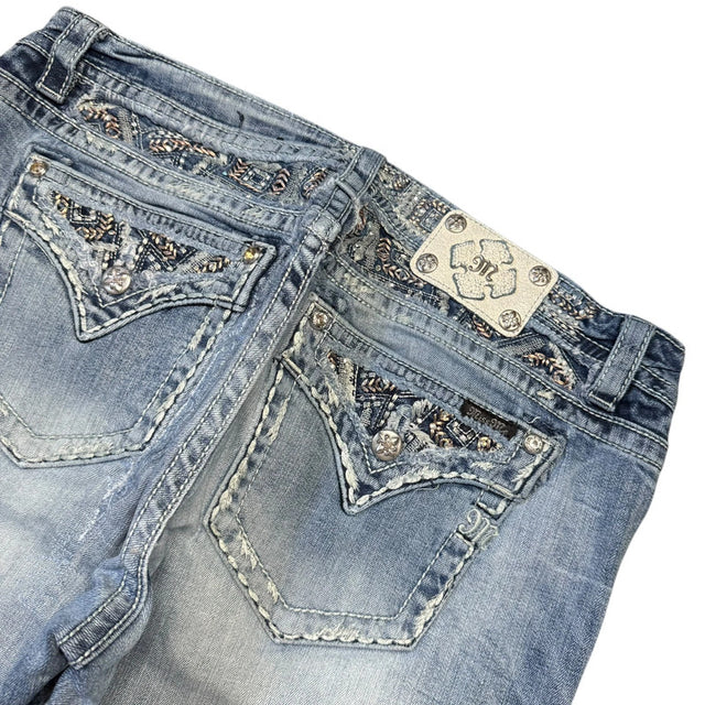 Miss me straight mid waist women designer jeans(w34)