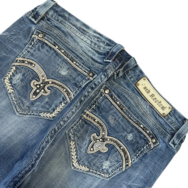 Rock Revival Straight low waist women designer Jeans(w34)