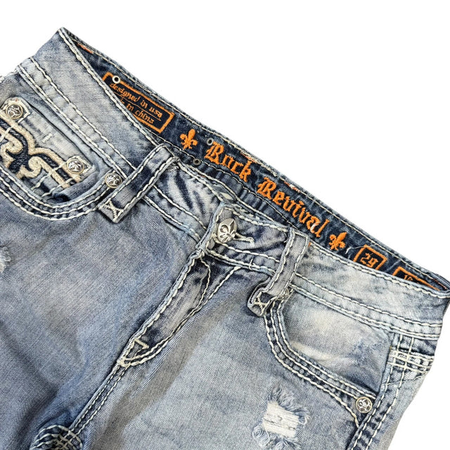 Rock revival straight leg low waist women designer jeans(w29)
