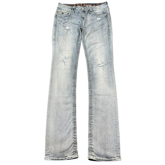 Rock revival straight leg low waist women designer jeans(w29)