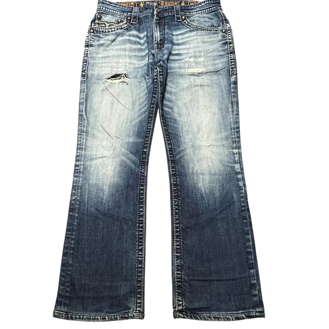 Rock Revival Straight leg unisex designer jeans(w36)