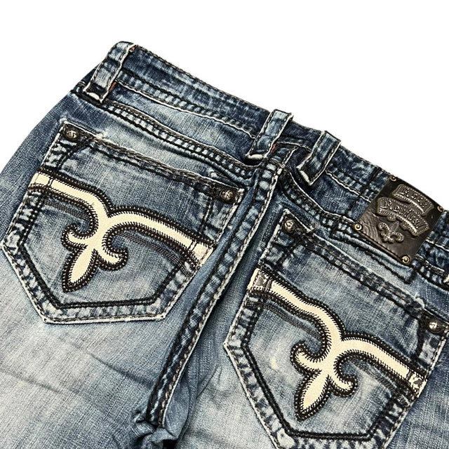 Rock Revival Straight leg unisex designer jeans(w36)