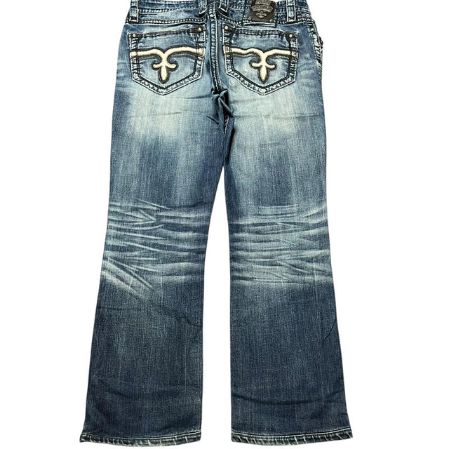 Rock Revival Straight leg unisex designer jeans(w36)