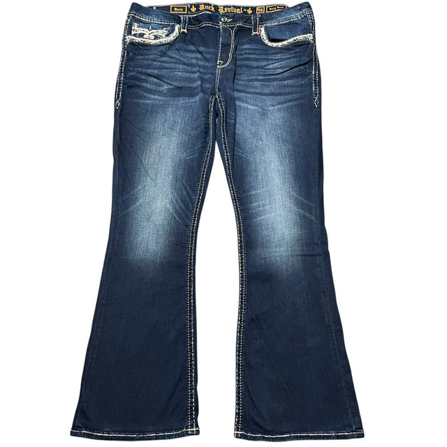 Rock Revival flared/bootcut mid waist women designer jeans(w36)