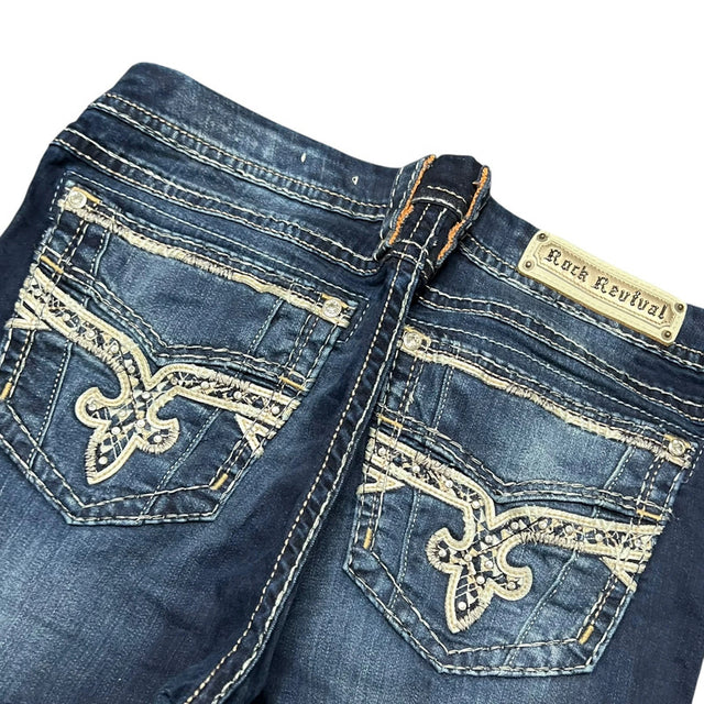 Rock Revival flared/bootcut mid waist women designer jeans(w36)