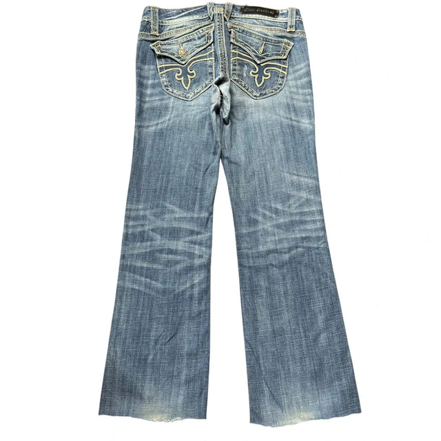 Rock revival flared/bootcut low waist women designer jeans(w32)