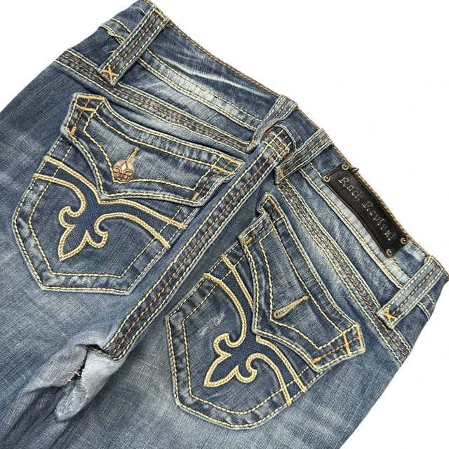 Rock revival flared/bootcut low waist women designer jeans(w32)