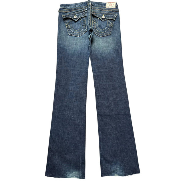 True religion straight leg low waist women designer jeans(w30)