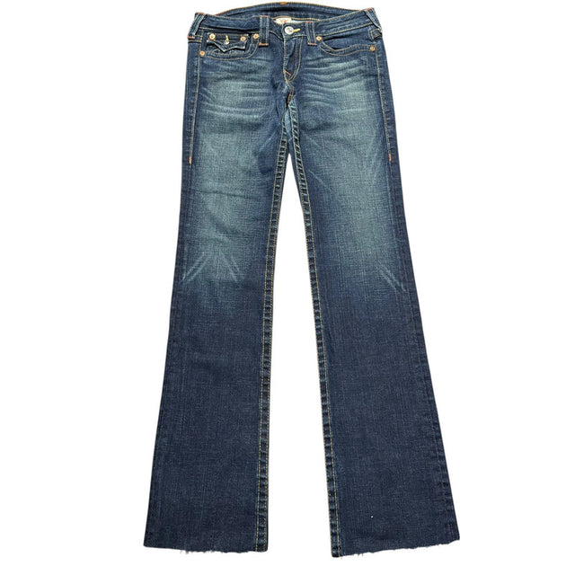 True religion straight leg low waist women designer jeans(w30)