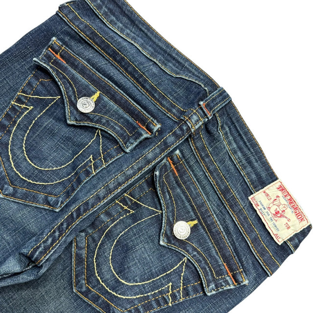 True religion straight leg low waist women designer jeans(w30)