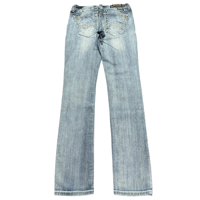 Miss me straight leg low waist women designer jeans(w26)