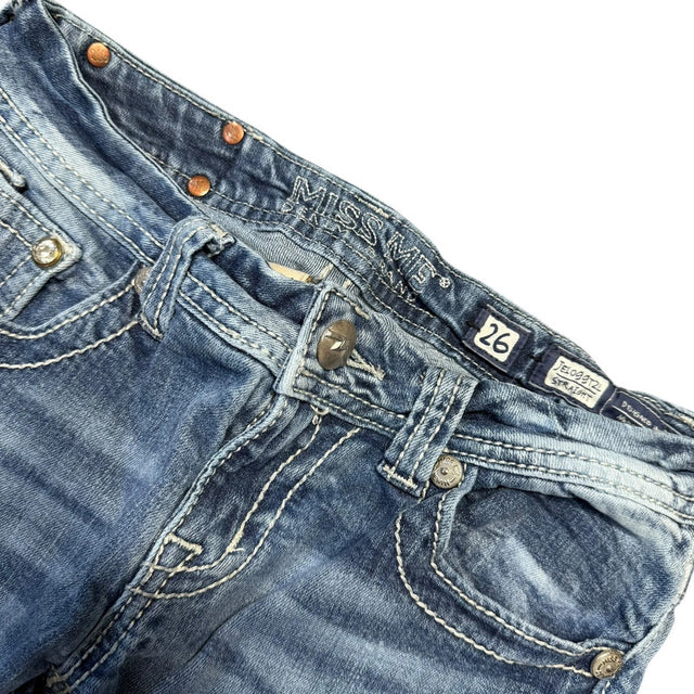 Miss me straight leg low waist women designer jeans(w26)