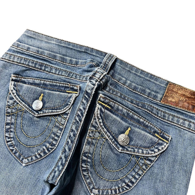 True Religion straight leg low waist women designer jeans(w28)