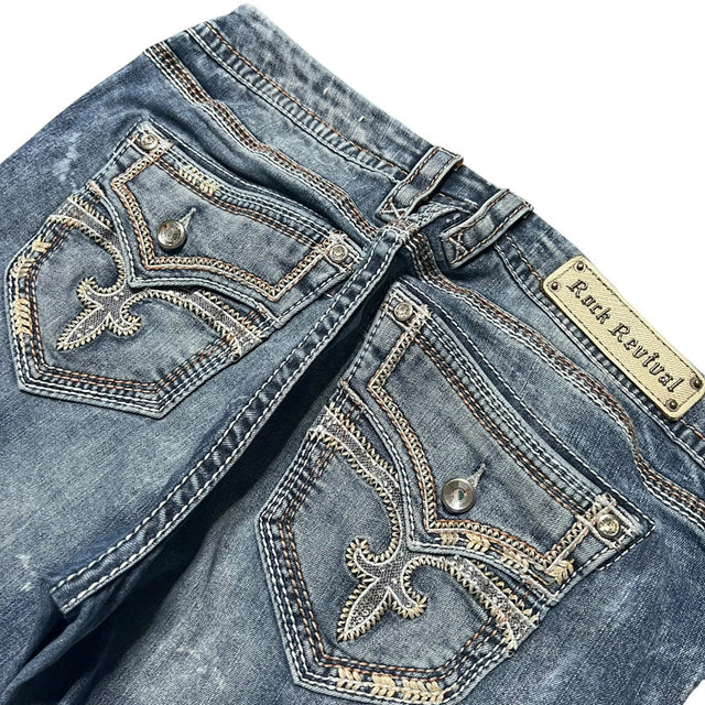 Rock Revival flared/bootcut mid Rise women designer Jeans(w33)