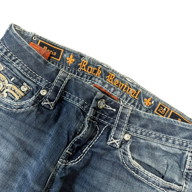 Rock revival flared/bootcut low waist women designer jeans(w26)